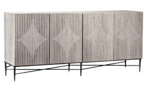79″ Zell Wood and Forged Iron Sideboard