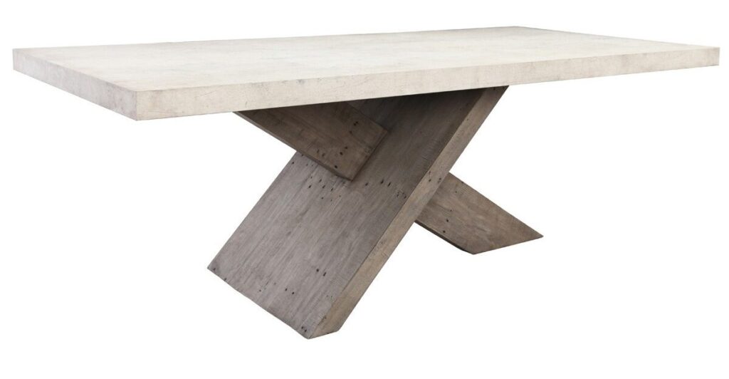 84″ Durant Reclaimed Wood And Concrete Dining Table