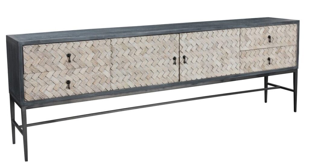 86″ Alpine Herringbone Sideboard Cabinet