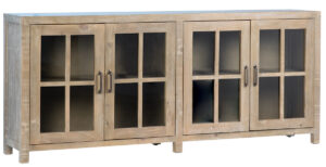 83″ Marion Reclaimed Wood and Glass Cabinet
