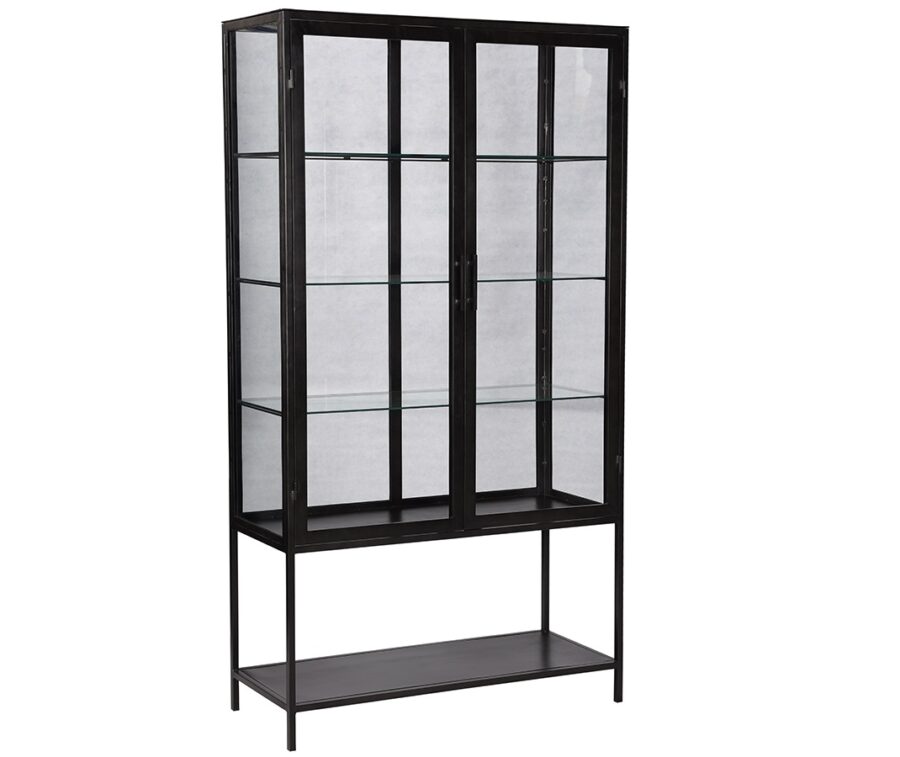 Black Metal Glass Cabinet