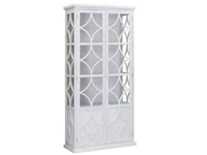 87″ Tall Rivera White Glass Cabinet
