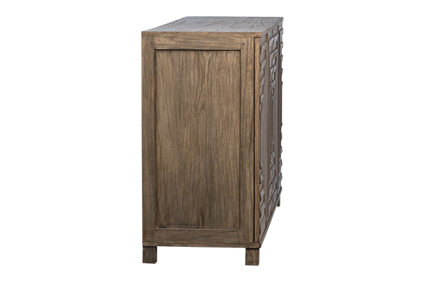 rustic wood cabinet side view