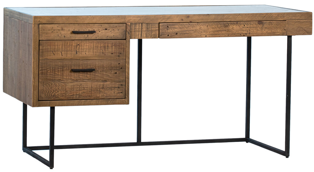 59″ Alki Reclaimed Wood and Iron Desk