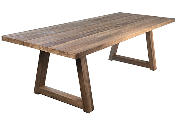 reclaimed teak wood outdoor dining table
