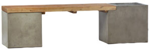 67″ Bowman Concrete and Teak Wood Bench