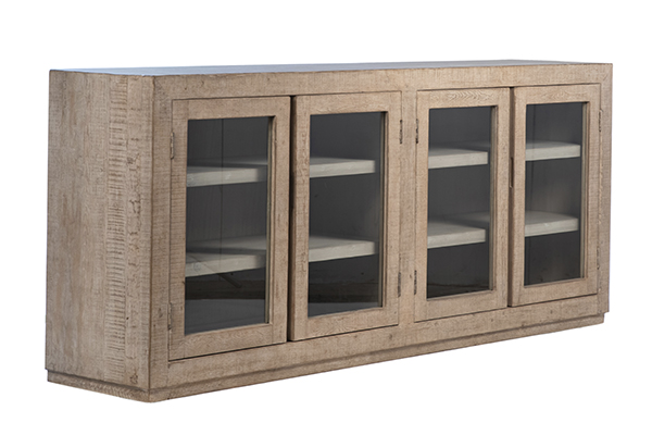 natural wood glass cabinet
