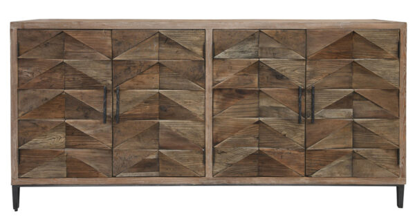 Rustic Maverick Reclaimed Wood Media Cabinet front view