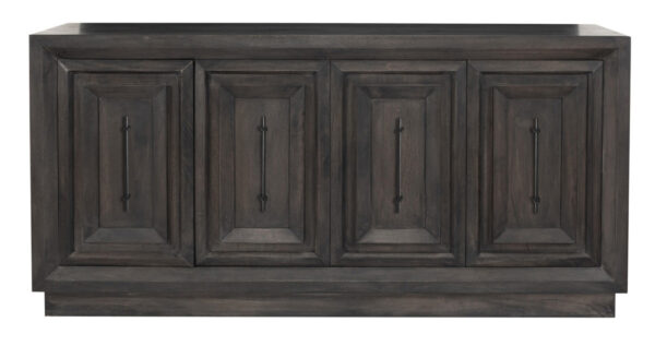 Four door dark wood sideboard cabinet