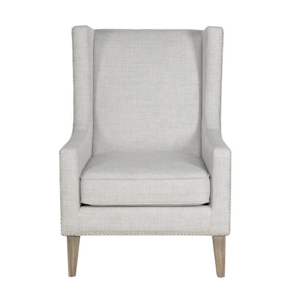 light grey accent chair front view