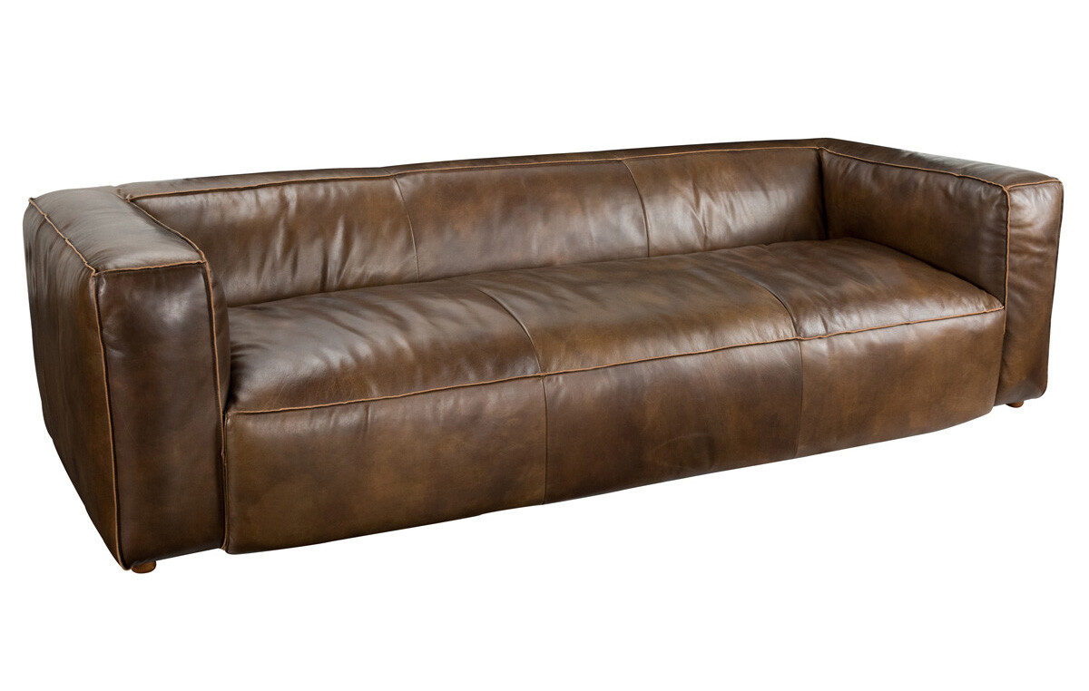 Connor 97 Top Grain Leather Sofa, Top Grain Leather Sectional