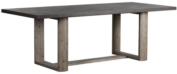 concrete top and wood base dining table