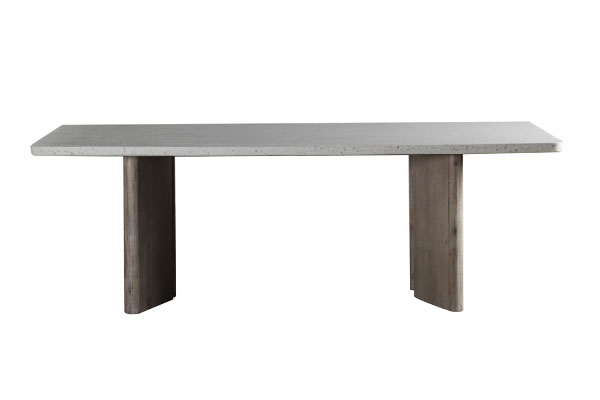 terrazzo top and wood base dining table