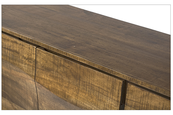 modern wood sideboard close up