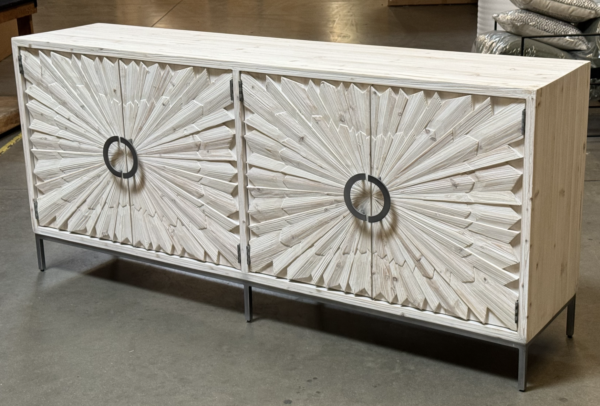 Mabari Sideboard, four door with star design on each door and iron handle, front