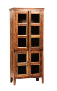 84″ Reclaimed Wood Glass Nantucket Cabinet
