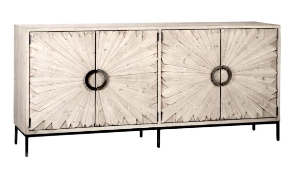 Mabari Sideboard, four door with star design on each door and iron handle, front main