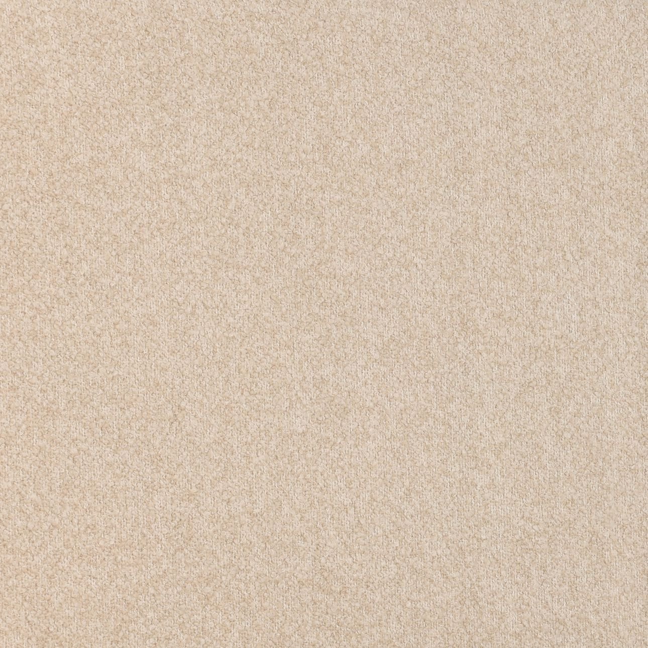 Modern upholstered bed in Wilshire Sand with chunky boucle fabric and clean, low-profile design, close up