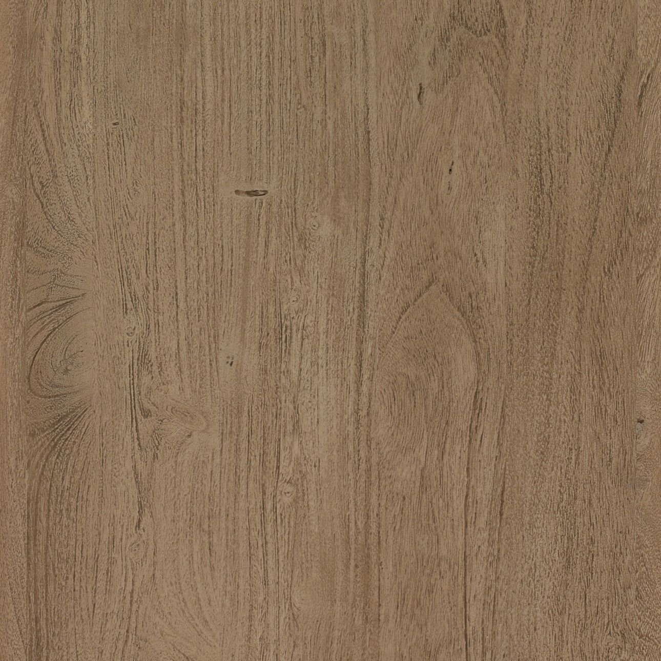 Four-door folding sideboard in reclaimed pine wood with a brown finish, shown in a close up view.