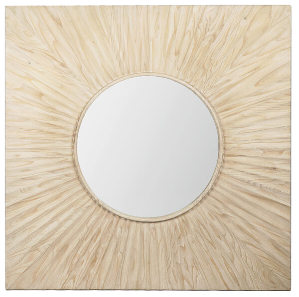 grey white wash square wood mirror