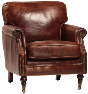 Leather Club Chair on Casters