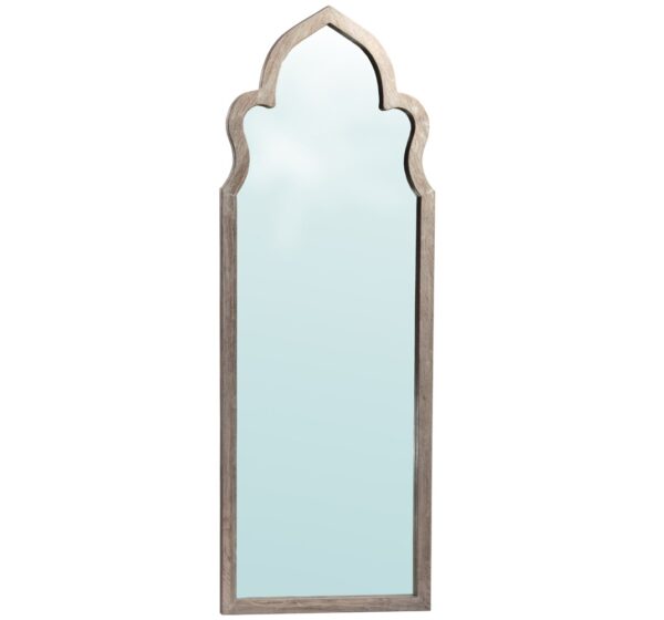 grey moorish design wood mirror