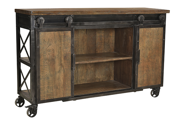 wood and iron sideboard cart
