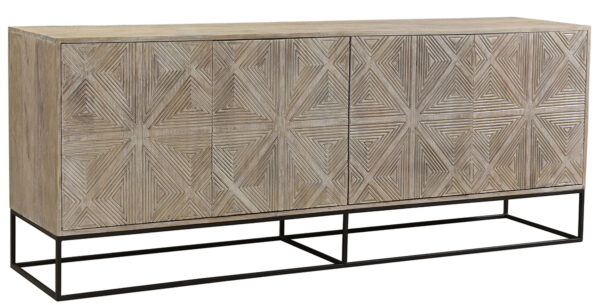carved wood and iron sideboard