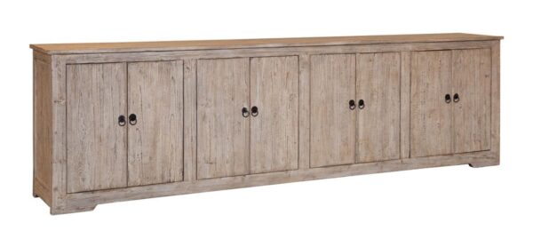 Large natural wood sideboard media console