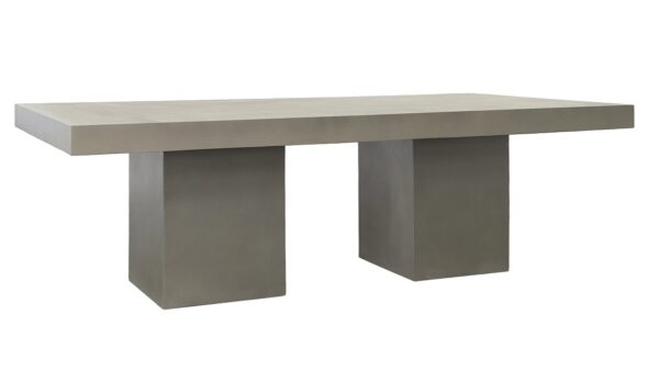 Modern, grey, concrete dining table for outdoor use