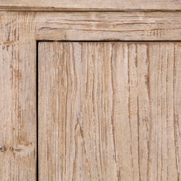 Large natural wood sideboard media console, wood detail