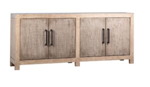 84″ Merwin Grey & Natural Wood Sideboard