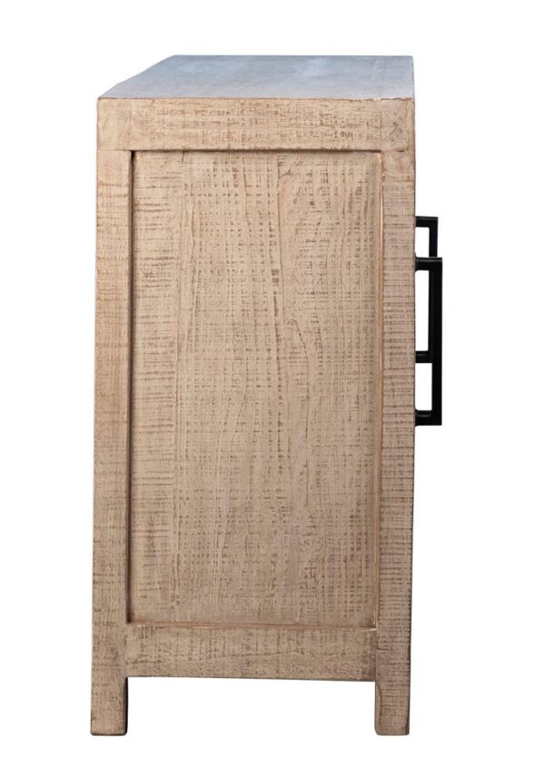 Rustic wood sideboard with 4 doors, profile