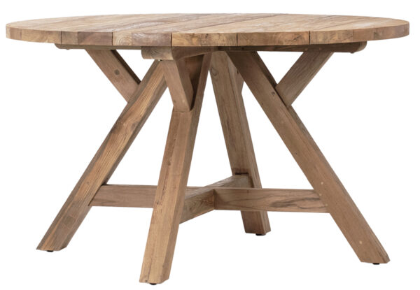 natural wood round dining table