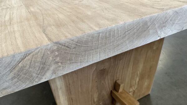 87" Natural Teak Live Edge Dining Table - Image 4