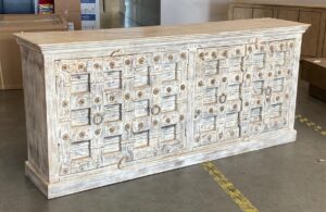 87″ Solid Teak Cabinet with Vintage Indian Doors