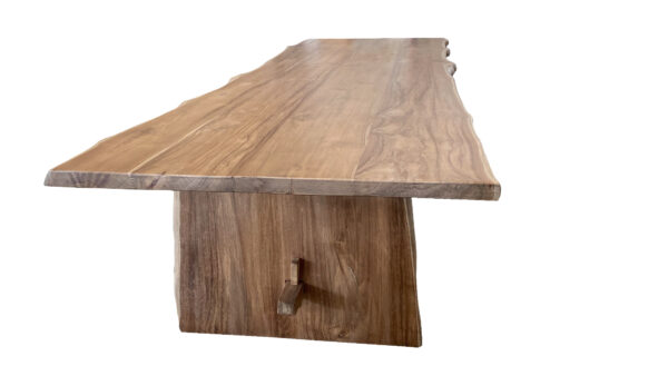natural wood tone live edge dining table