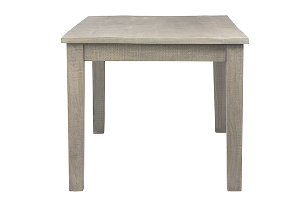 grey wood dining table side view