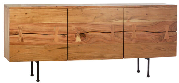 modern wood and iron sideboard