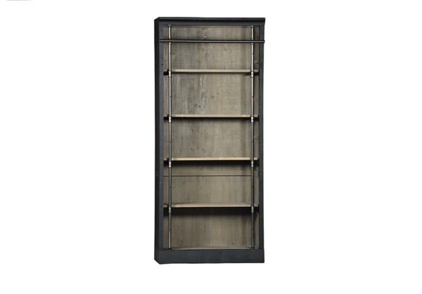 tall black wood bookcase