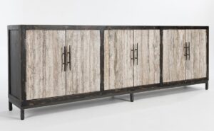 103″ Wood & Granite 6 door Sideboard Media Console