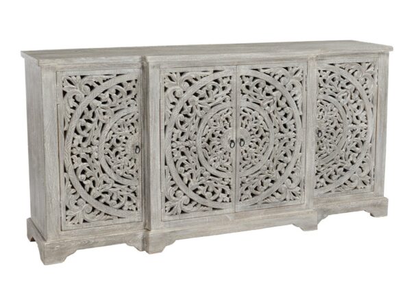 white wash carved sideboard