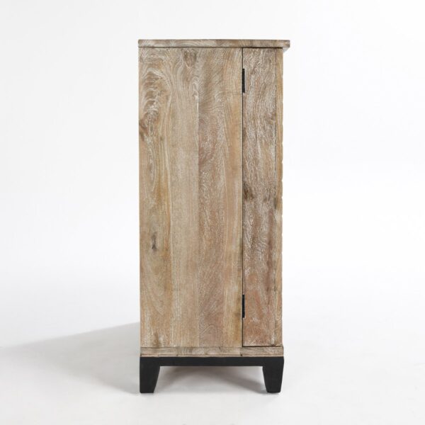 rustic wood bar cabinet side view