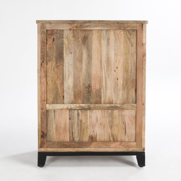 rustic wood bar cabinet back view