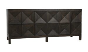 76″ Quadrant 3 Door Sideboard, Ebony Walnut