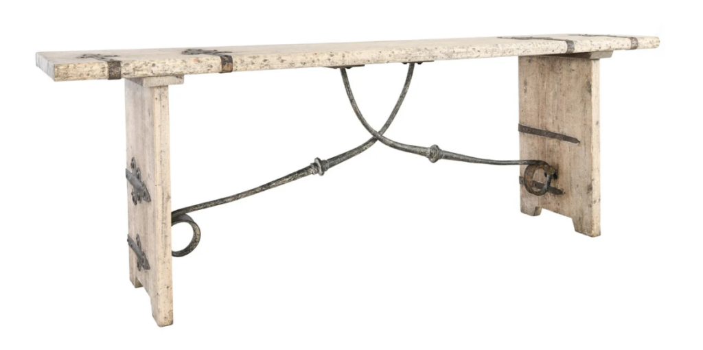 93″ Wood & Iron Rustic Console Table