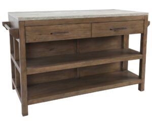 Tanner 60″ Wood and Concrete Kitchen Island