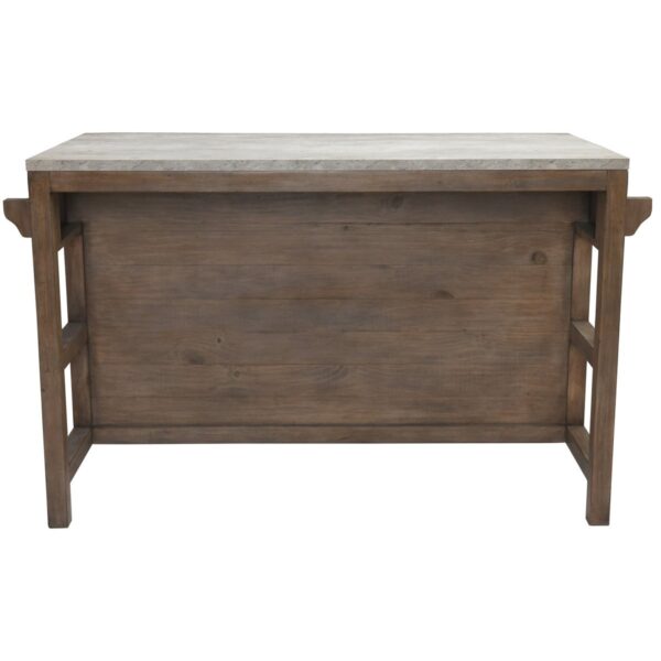 wood and concrete kitchen island