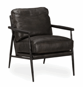 Christopher Leather Club Chair – Jet Black (Set of 2)
