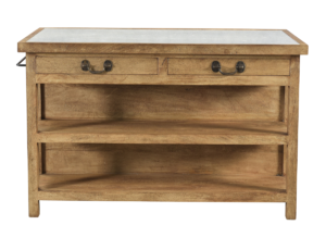 58″ Marble Top Kitchen Island Counter